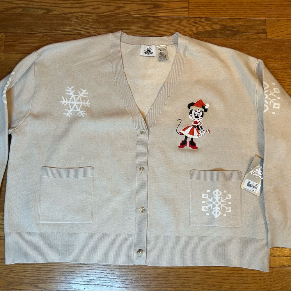 Disney Beige Cardigan with Snowflake and Character Design
